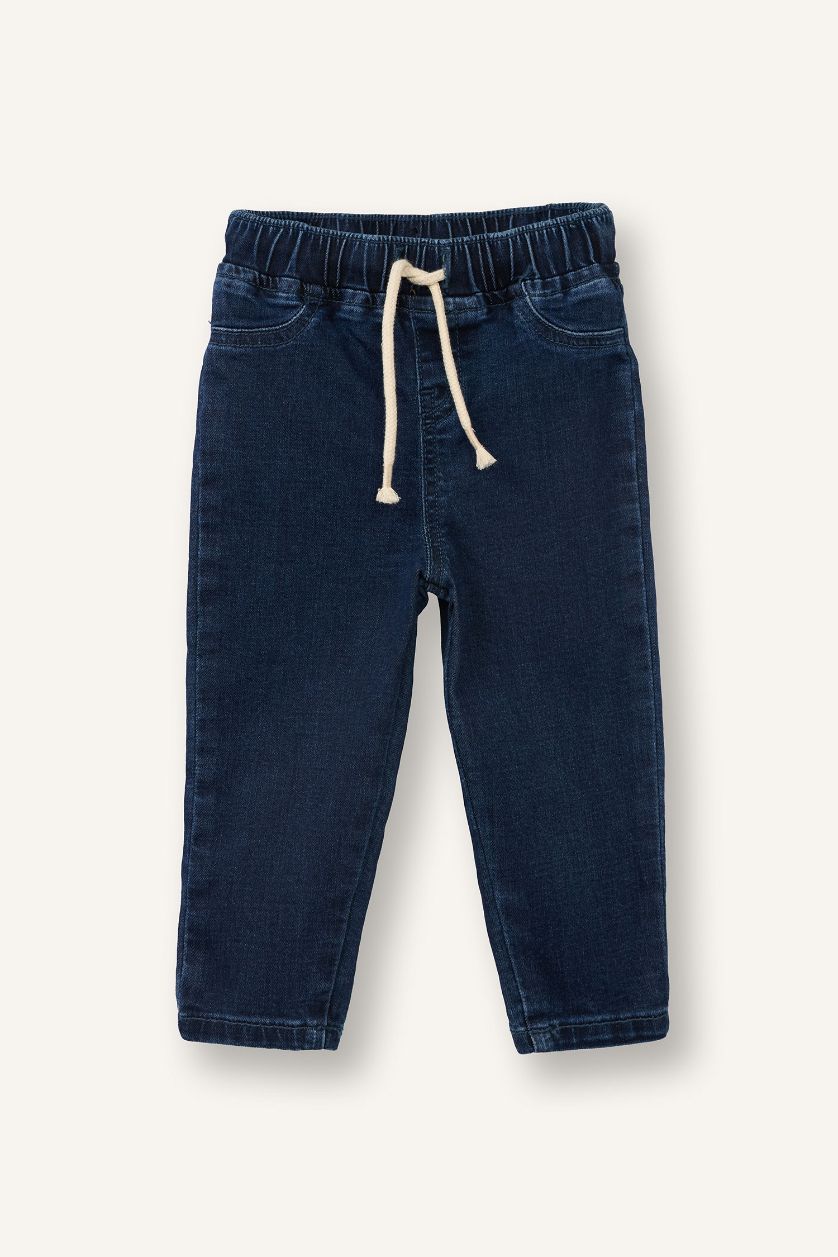 طفل صغير أزرق غامق بنطرون ولادي قصة عادية برجل عادي وجيب