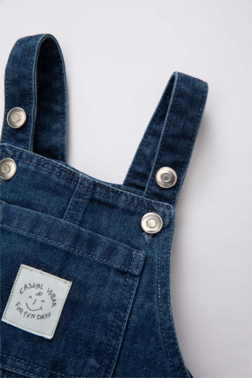 BABY BOY Blue Baby Boy Label Printed Jean Jumpsuit