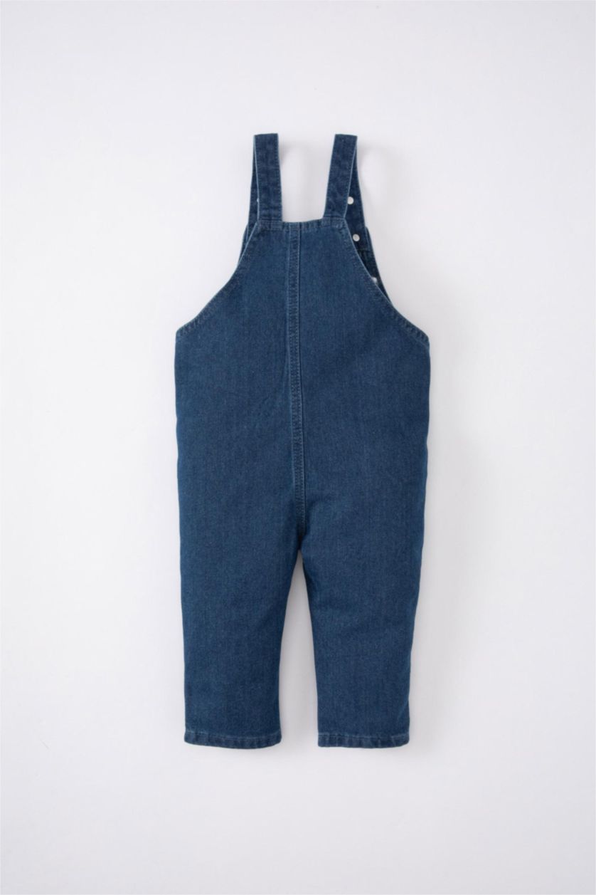 BABY BOY Blue Baby Boy Label Printed Jean Jumpsuit