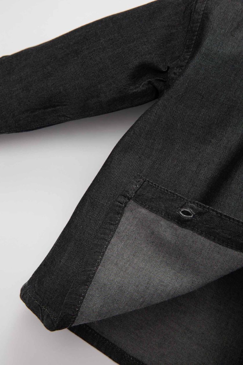 Erkek Bebek Antrasit Uzun Kollu Jean Gömlek Erkek Bebek