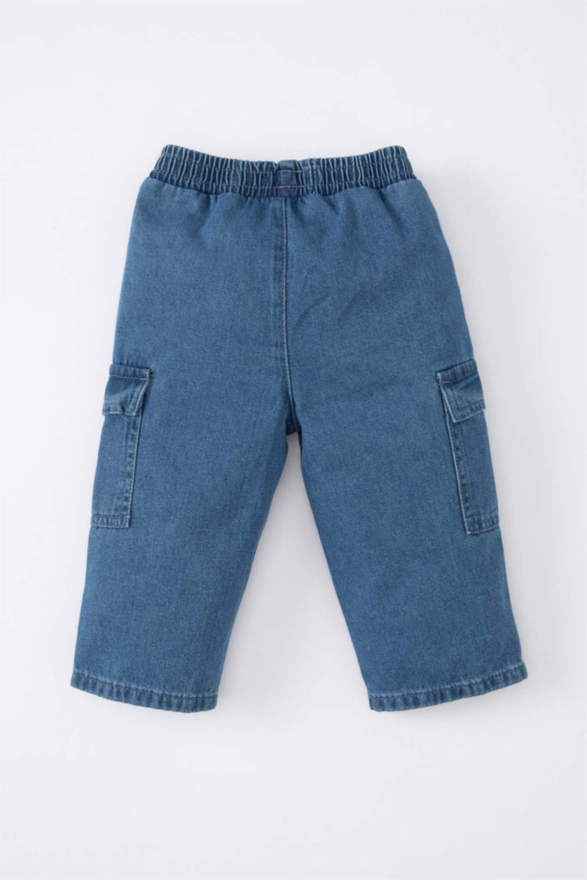 مولود ذكر أزرق بنطلون جينز ولادي قصة عادية بجيب