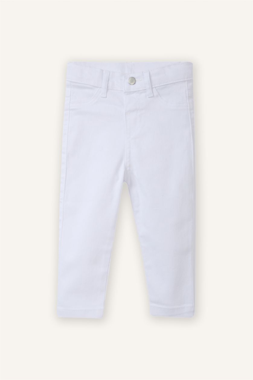 Erkek Bebek Beyaz Düz Paça Pantolon Erkek Bebek