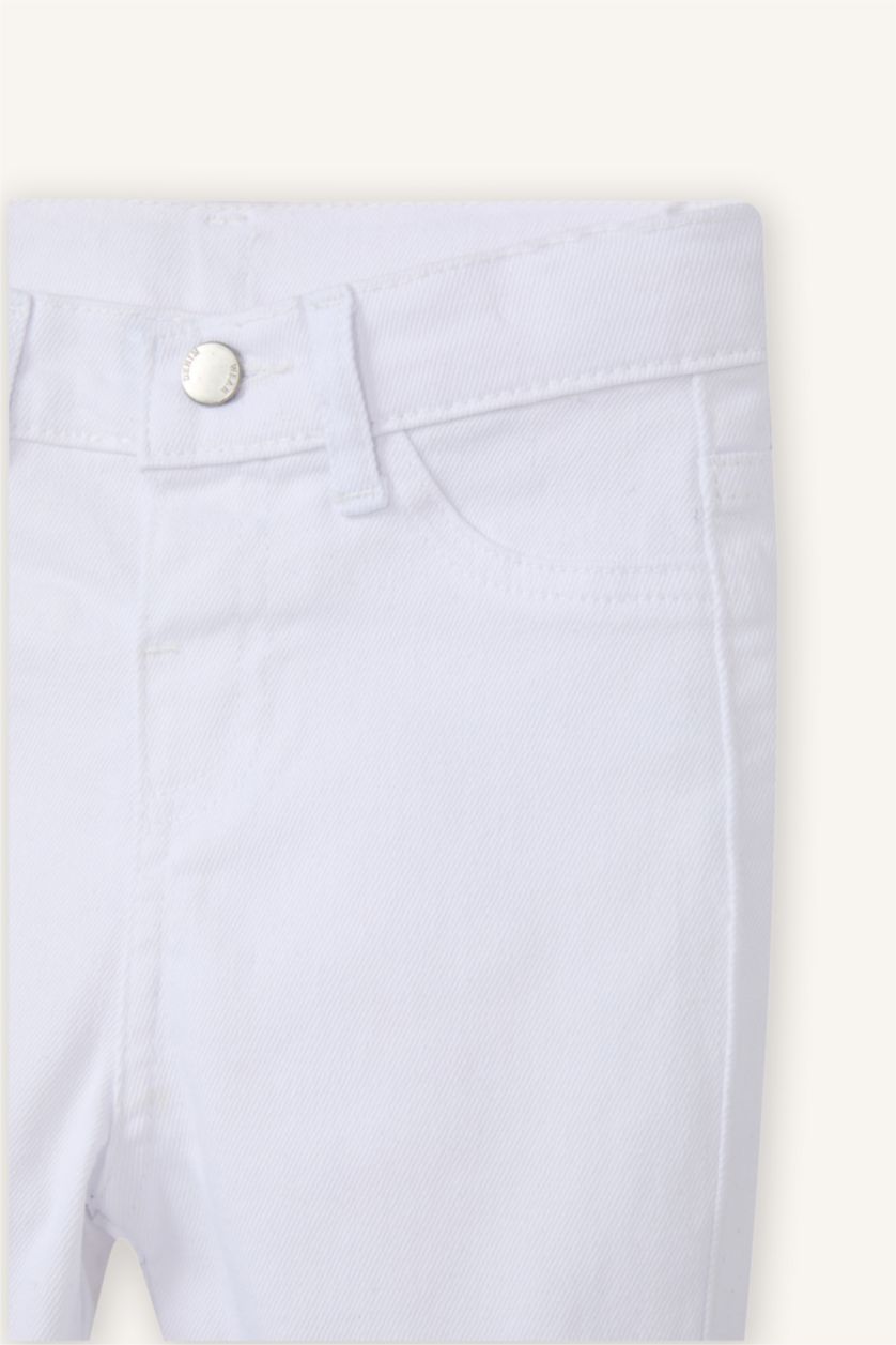 Erkek Bebek Beyaz Düz Paça Pantolon Erkek Bebek