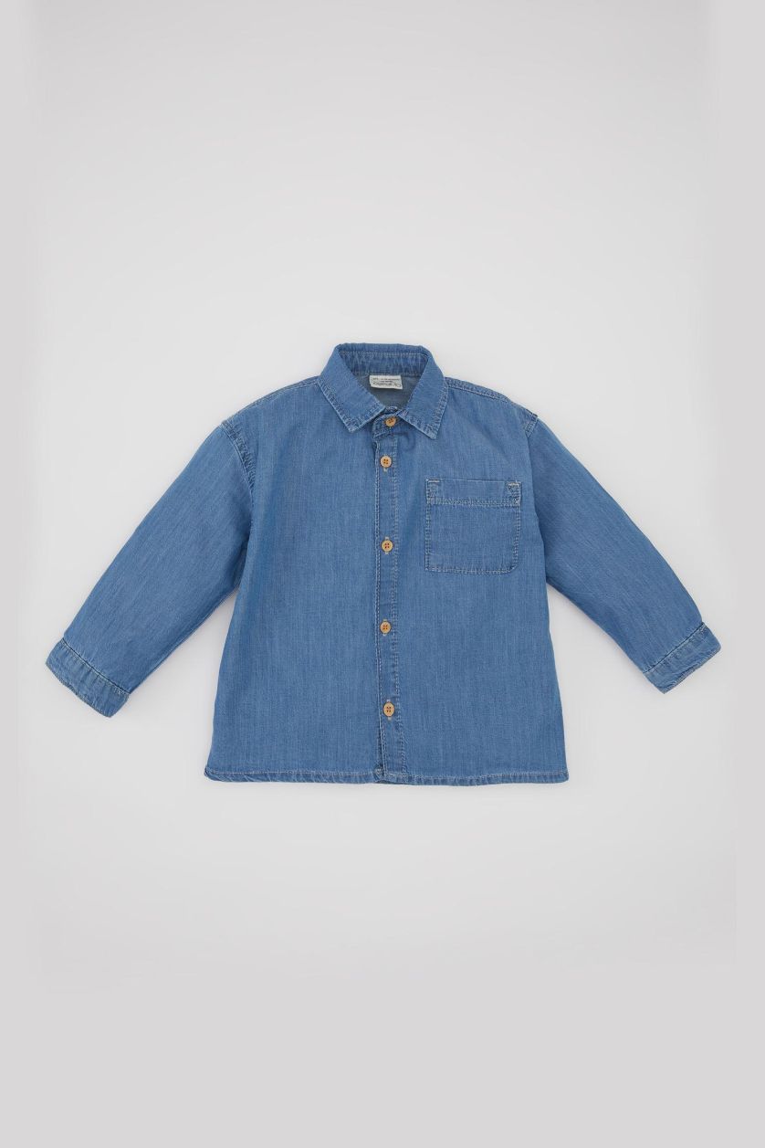 BABY BOY Light Blue Baby Boy Long Sleeve Jean Shirt
