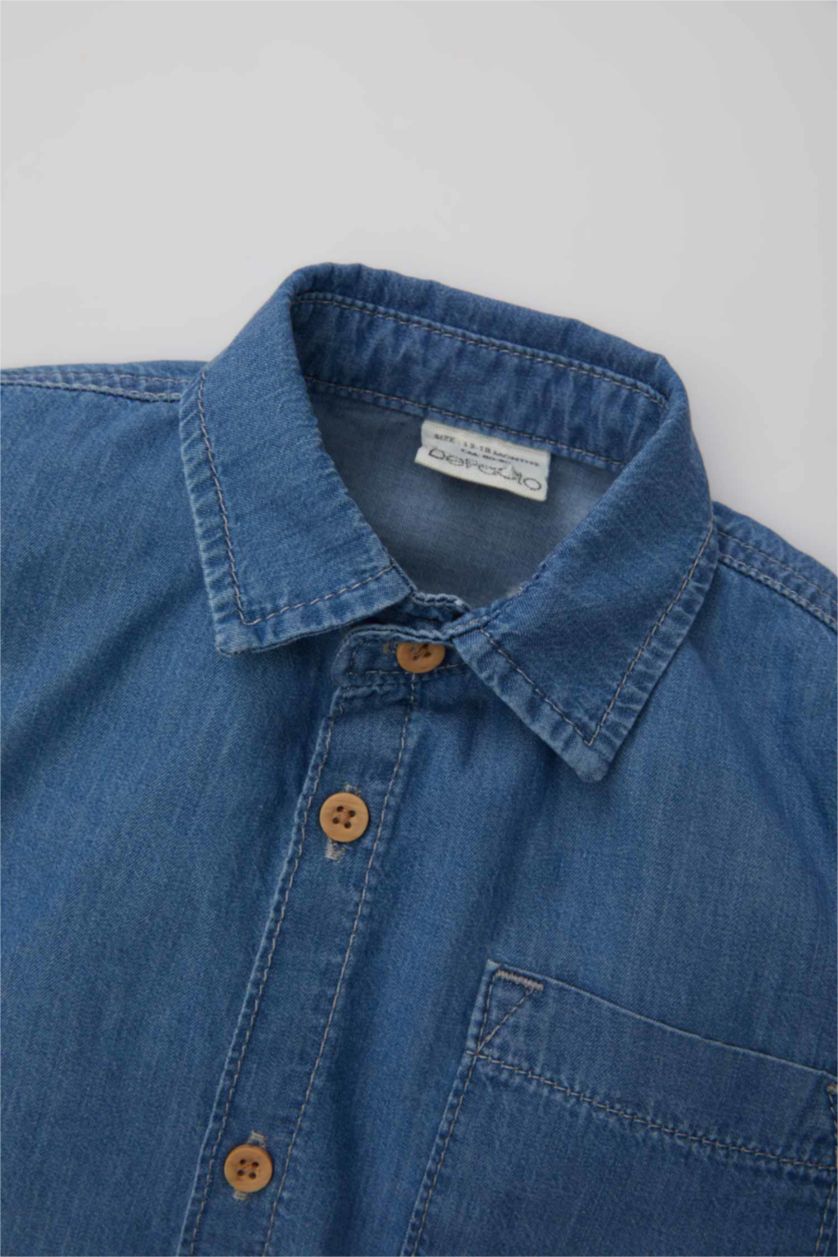 BABY BOY Light Blue Baby Boy Long Sleeve Jean Shirt