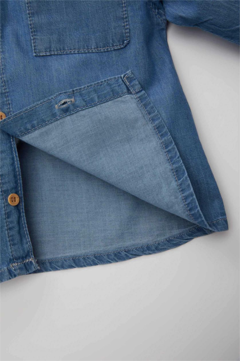 BABY BOY Light Blue Baby Boy Long Sleeve Jean Shirt