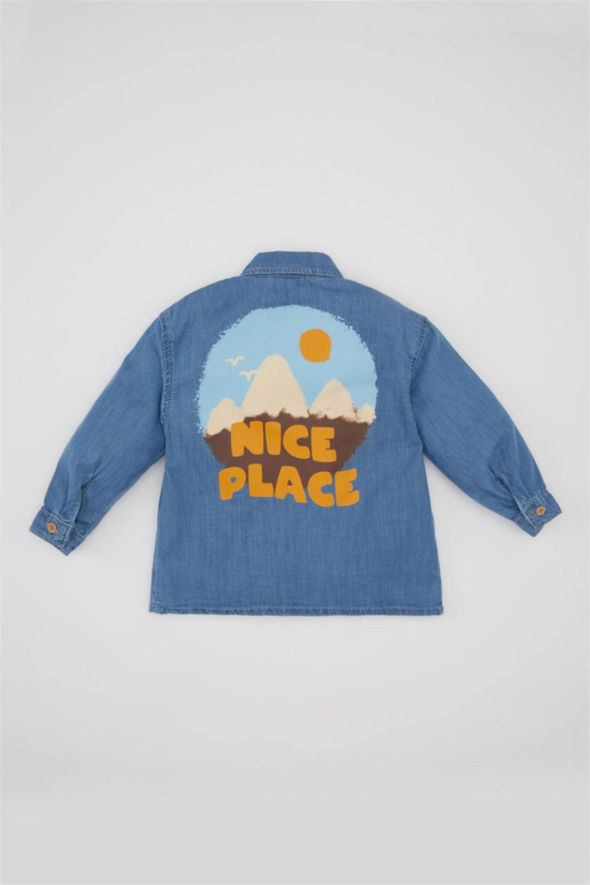 BABY BOY Light Blue Baby Boy Long Sleeve Jean Shirt