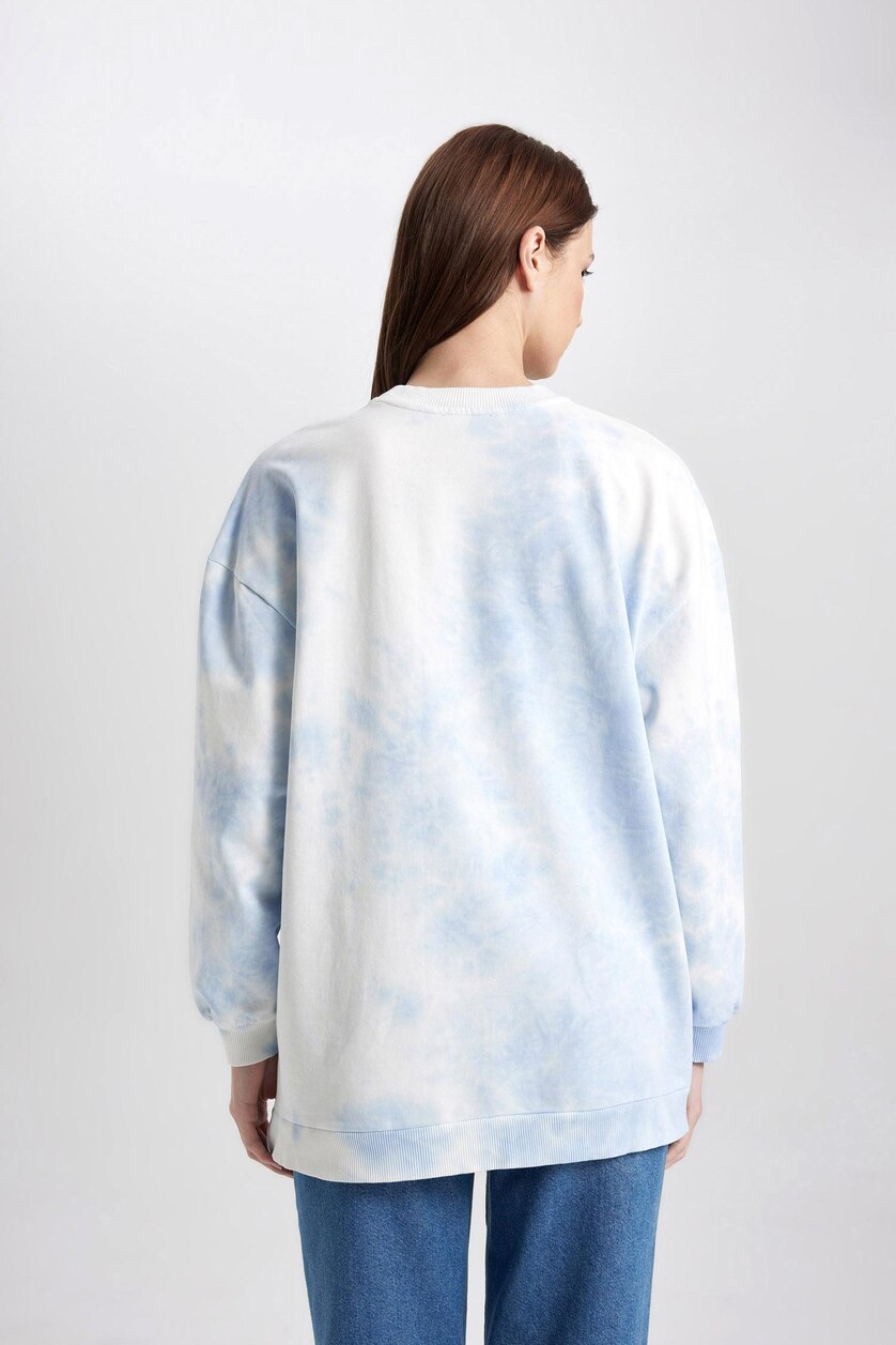 Kadın Açık Mavi Regular Fıt Sweatshirt Tunik