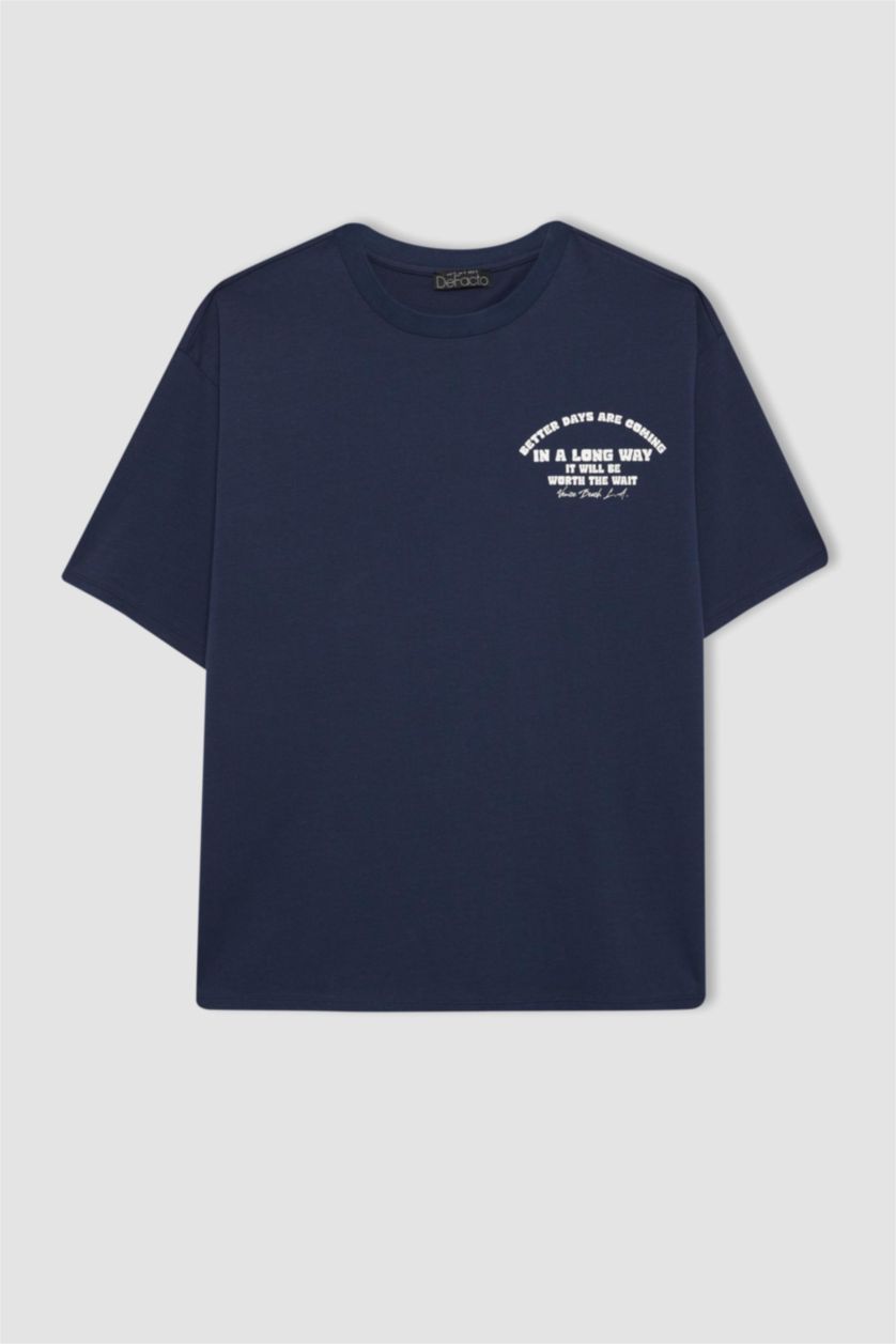 نساء كحلي Loose Fit Short Sleeve T-Shirt