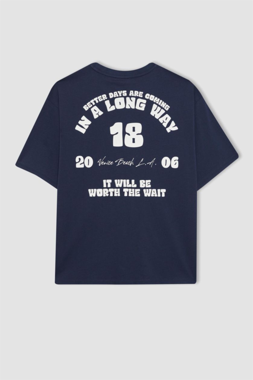 نساء كحلي Loose Fit Short Sleeve T-Shirt