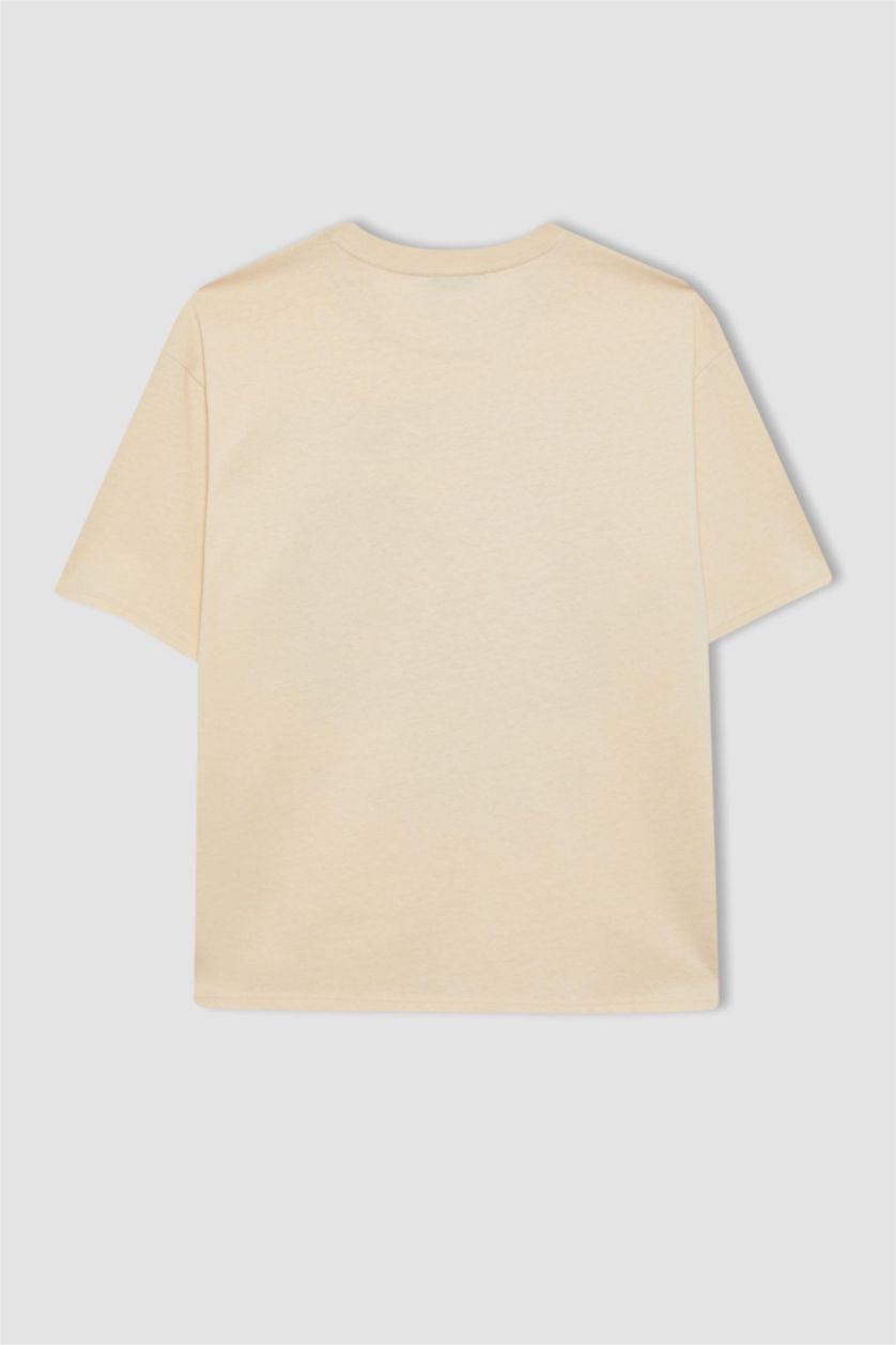 WOMAN Beige Loose Fit Short Sleeve T-Shirt