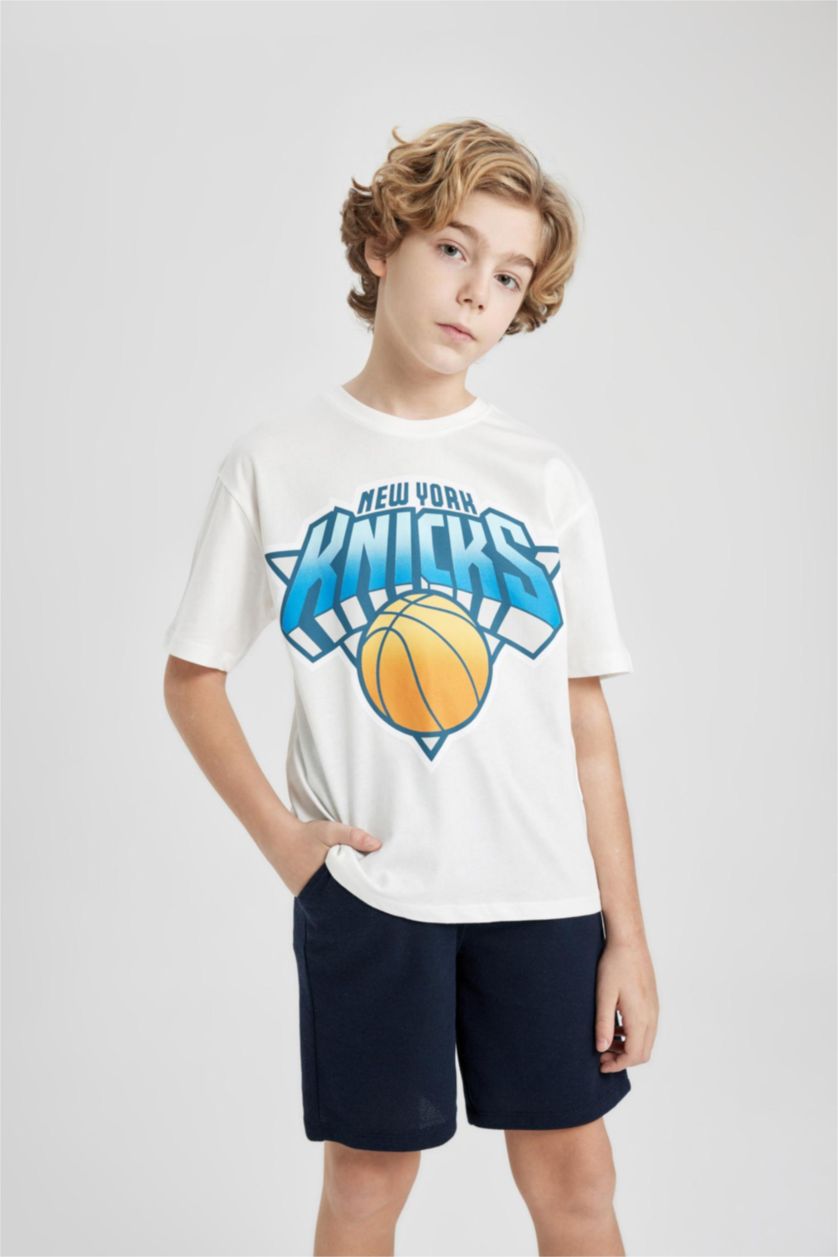 أولاد بيج فاتح تيشيرت نص كم اولادي واسع من NBA New York Knicks