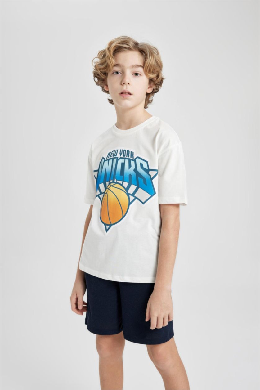 أولاد بيج فاتح تيشيرت نص كم اولادي واسع من NBA New York Knicks