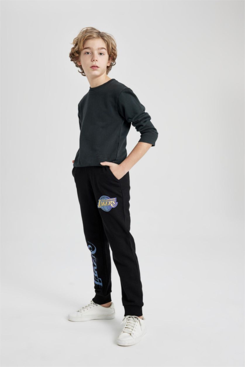 Erkek Çocuk - Genç Erkek Siyah Erkek Çocuk NBA Los Angeles Lakers Baskılı Eşofman Altı