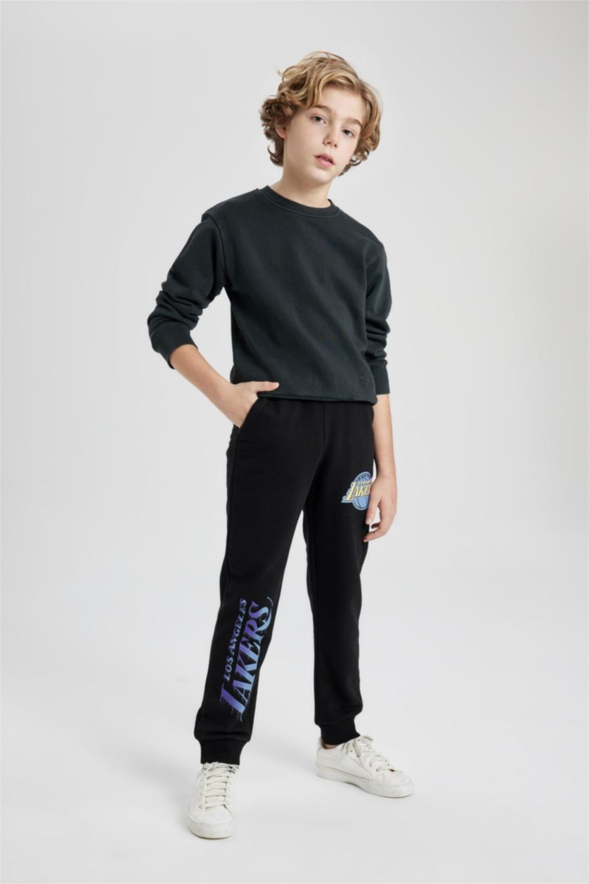 Erkek Çocuk - Genç Erkek Siyah Erkek Çocuk NBA Los Angeles Lakers Baskılı Eşofman Altı
