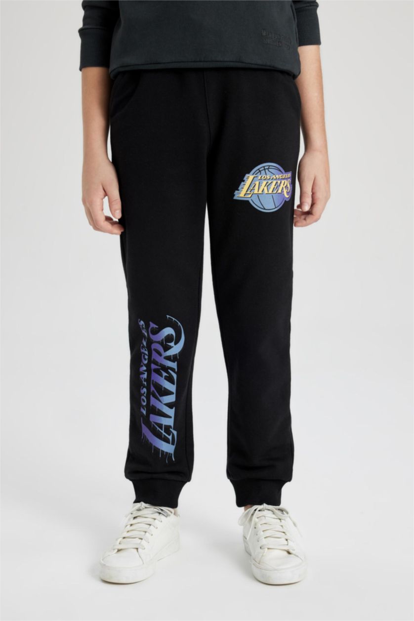 Erkek Çocuk - Genç Erkek Siyah Erkek Çocuk NBA Los Angeles Lakers Baskılı Eşofman Altı