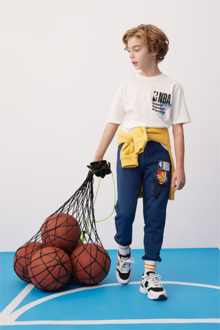 GARÇONS Indigo Pantalon De Jogging NBA Wordmark Pour Garçon