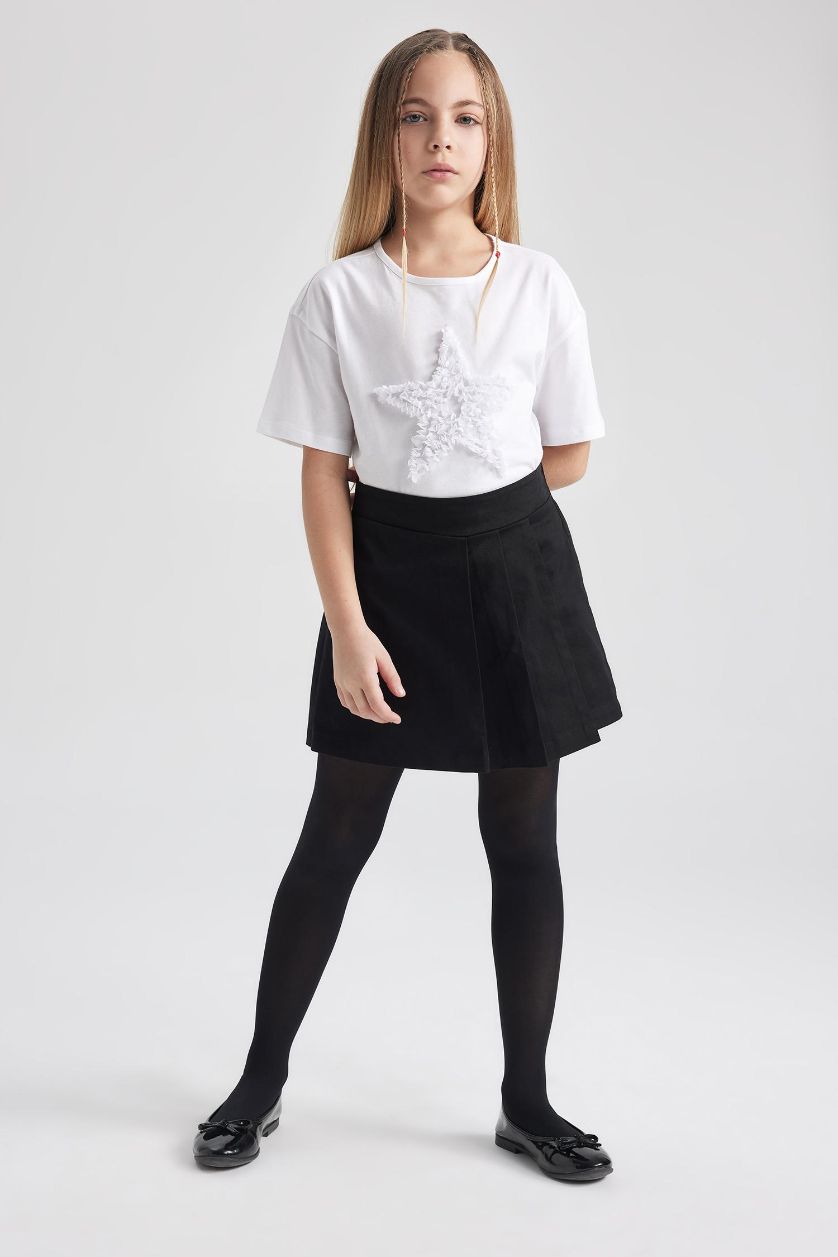 GIRLS & TEENS White Girl Relax Fit Crew Neck Short Sleeve White T-Shirt