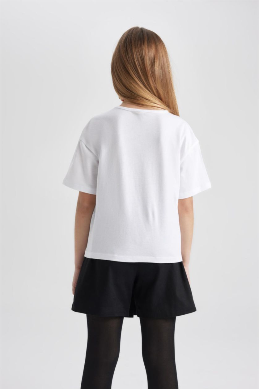 GIRLS & TEENS White Girl Relax Fit Crew Neck Short Sleeve White T-Shirt