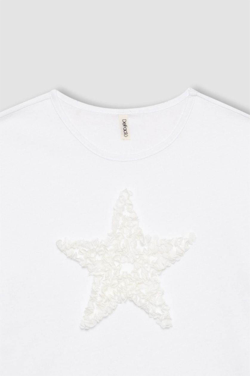 GIRLS & TEENS White Girl Relax Fit Crew Neck Short Sleeve White T-Shirt