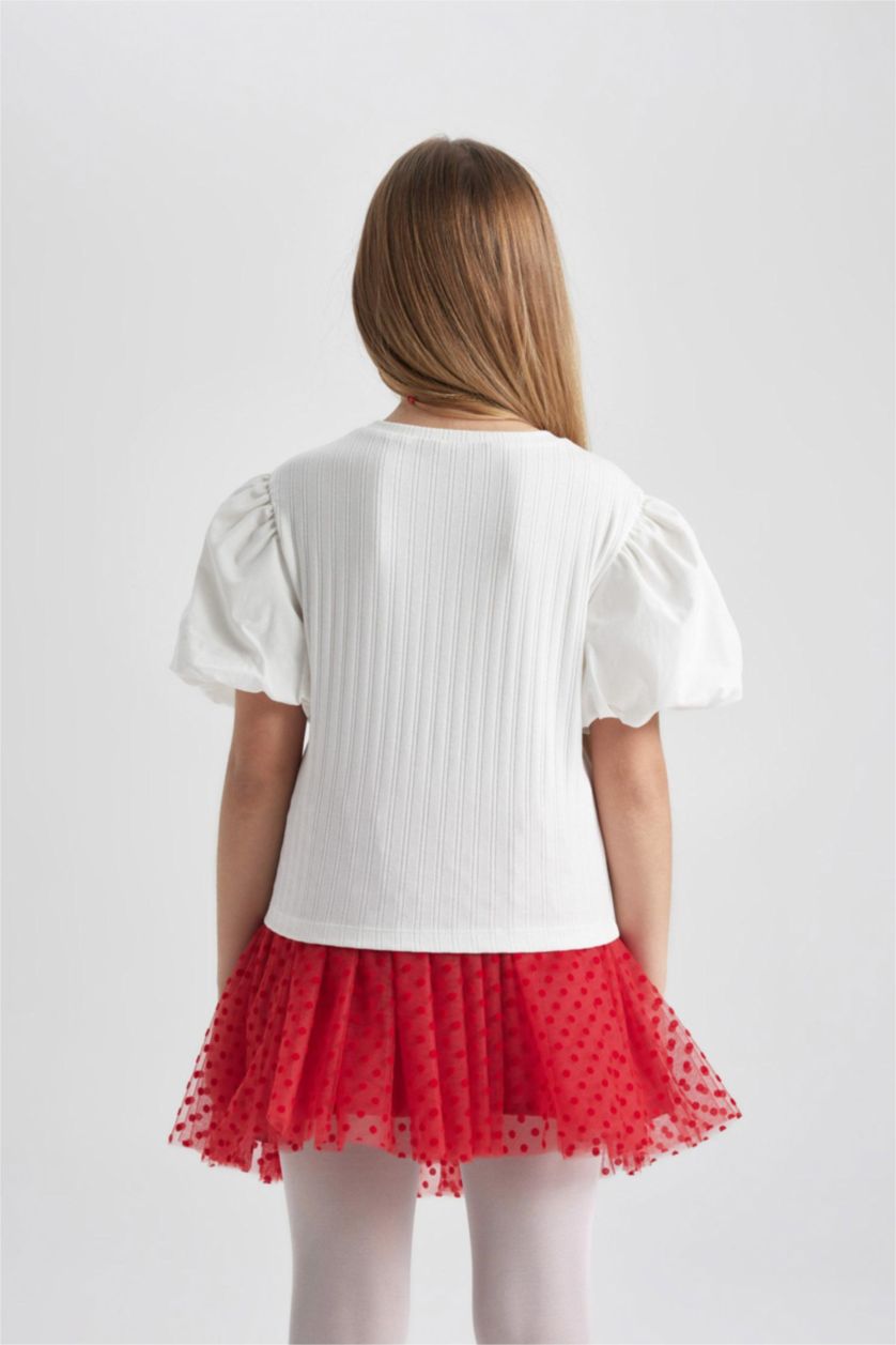 بنات اوف وايت تيشيرت نص ردن بناتي مضلع سليم فيت