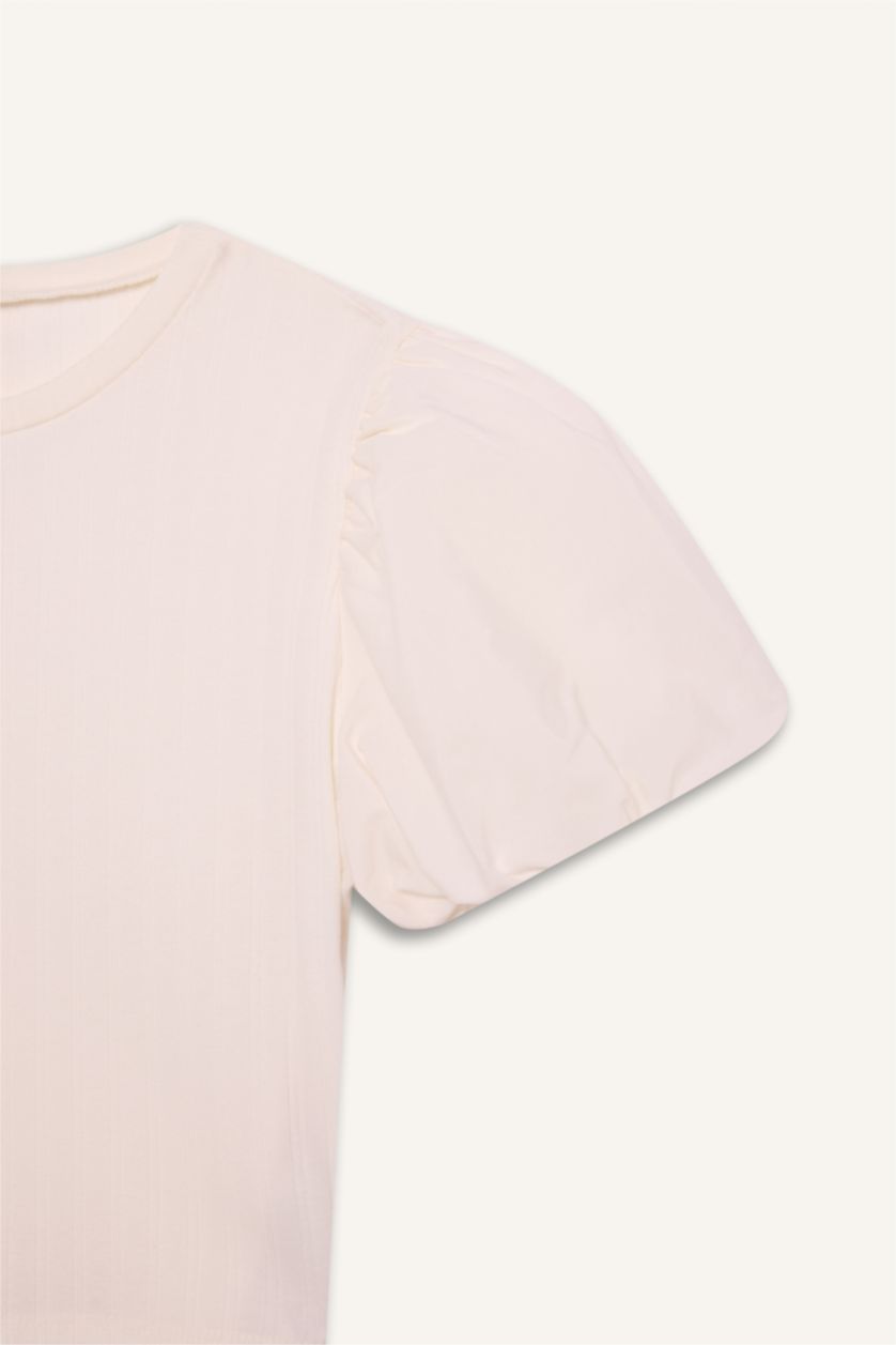 بنات اوف وايت تيشيرت نص ردن بناتي مضلع سليم فيت