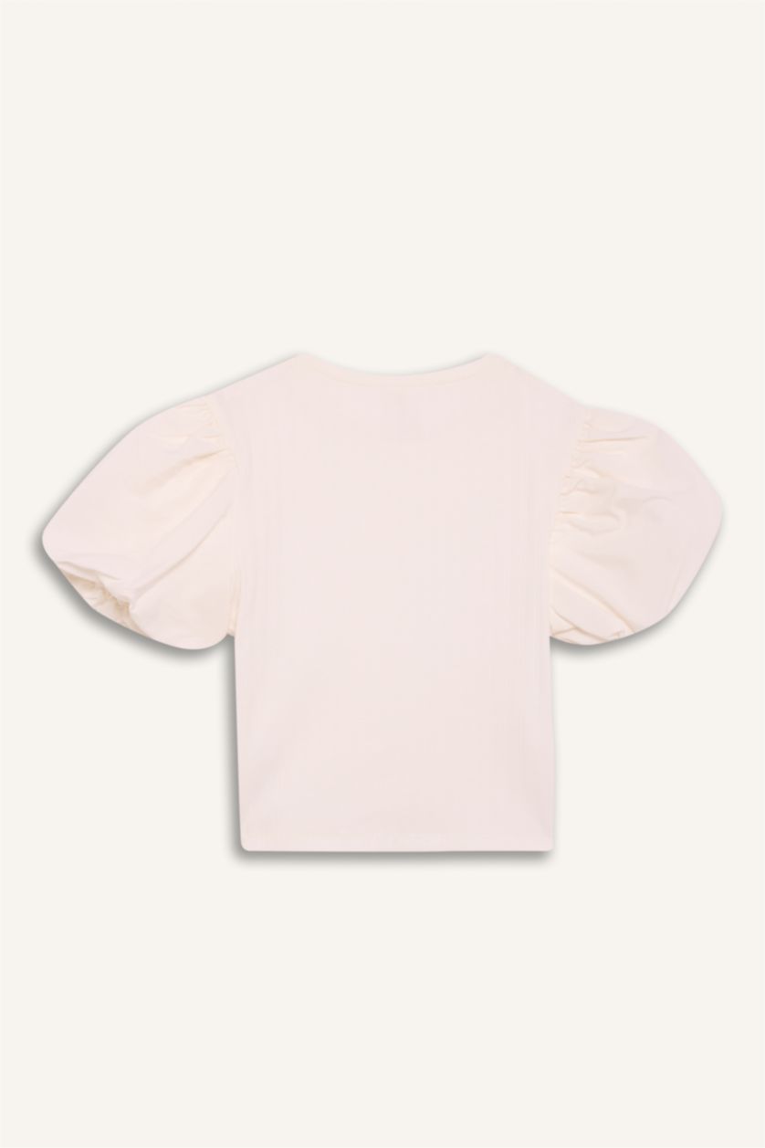 بنات اوف وايت تيشيرت نص ردن بناتي مضلع سليم فيت