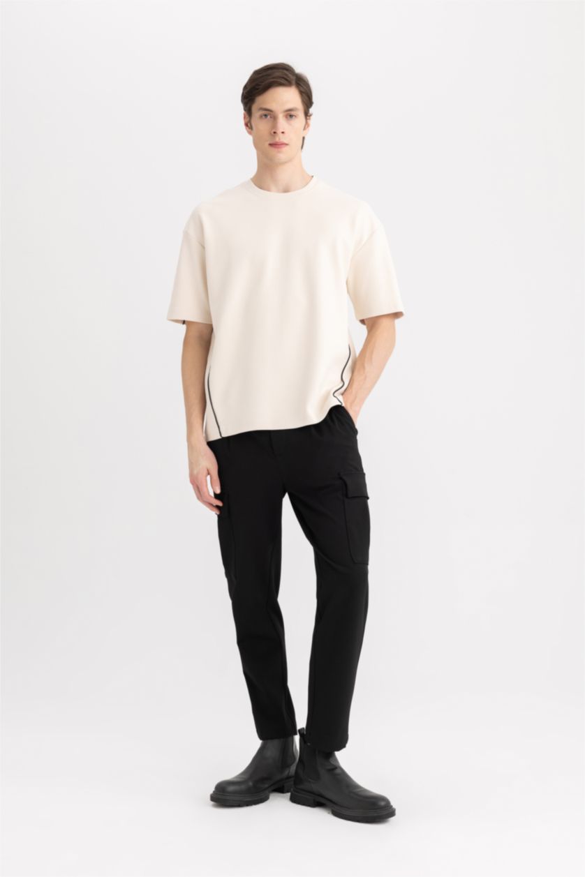 MAN Light Stone Oversize Fit Crew Neck Short Sleeve T-Shirt