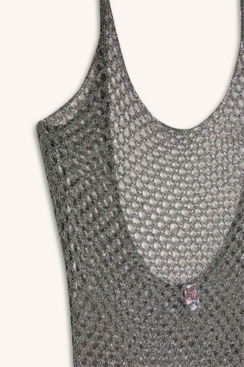 FEMME Gris Robe de Plage longue à Coupe Régulière