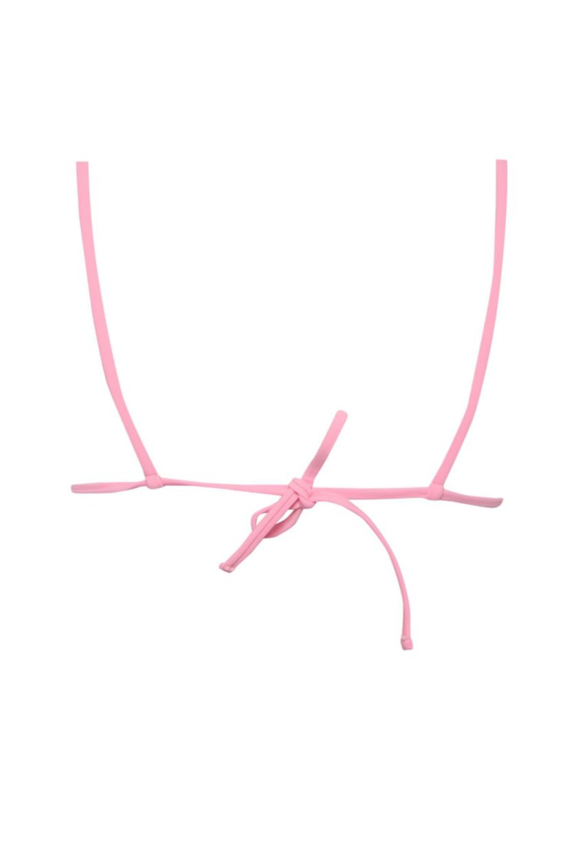 Woman Pink Fall in Love Regular Fit Brode Triangle Bikini Top