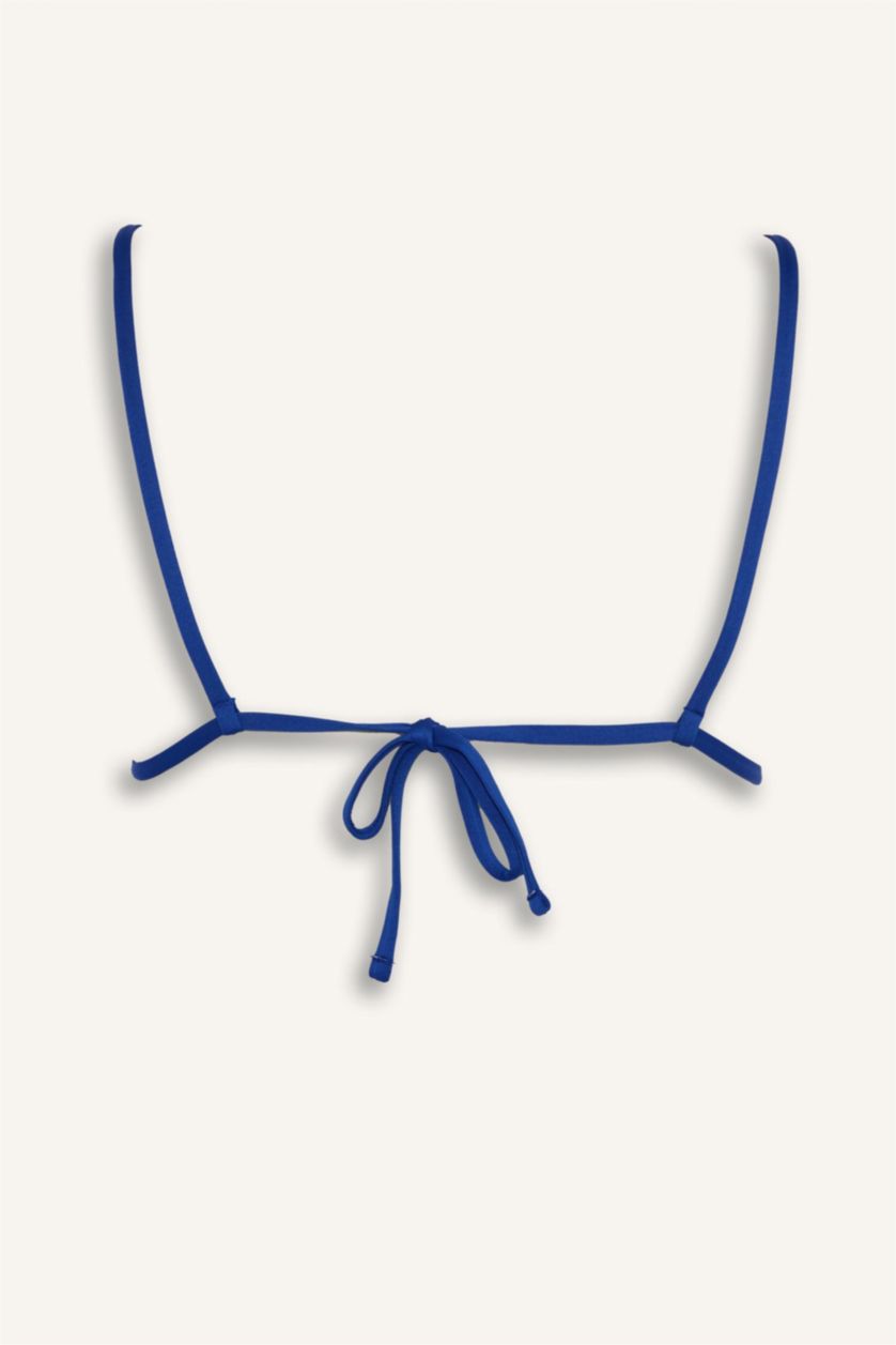 Әйелдерге Көк Regular Fit кестелі ришелье бикини үсті