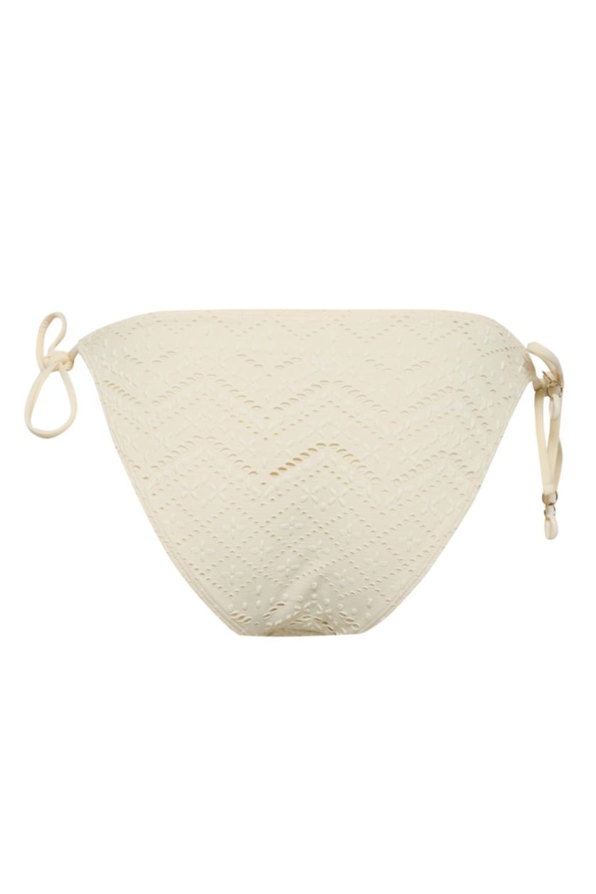 Kadın Ekru Regular Fit Nakışlı Brode Bikini Altı