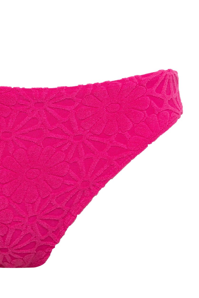 Kadın Koyu Pembe Regular Fit Çiçekli Bikini Altı-Fall in Love