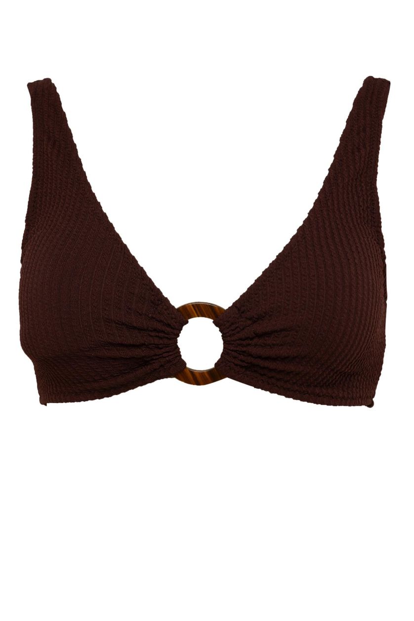 Woman Brown Regular Fit Wrap Bikini Top