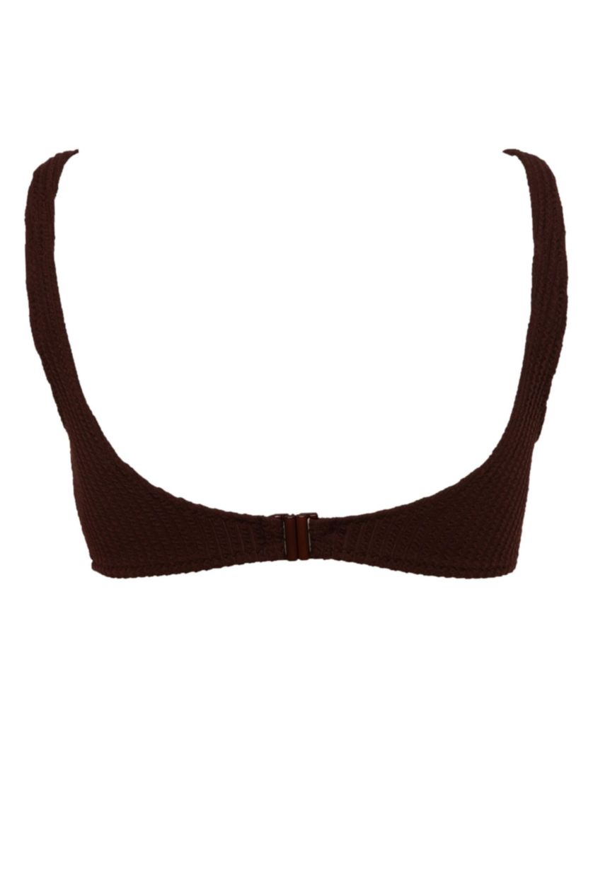 Woman Brown Regular Fit Wrap Bikini Top