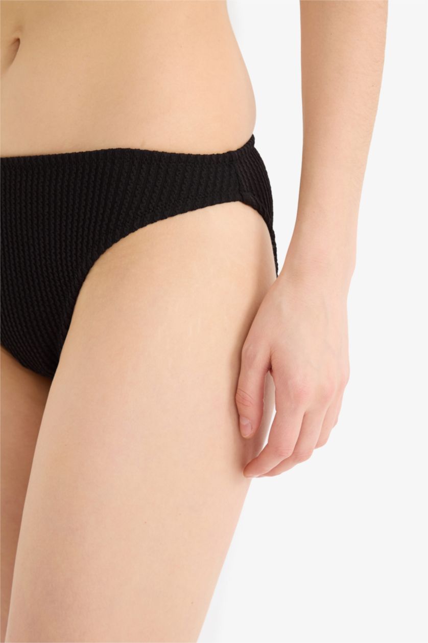 WOMAN Black Fall in Love Regular Fit Crepe Bikini Bottom