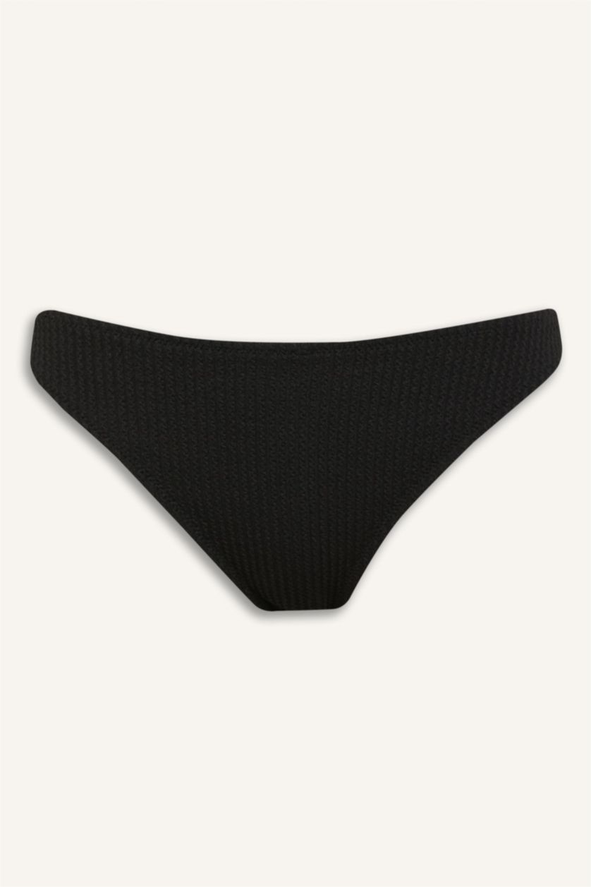 WOMAN Black Fall in Love Regular Fit Crepe Bikini Bottom