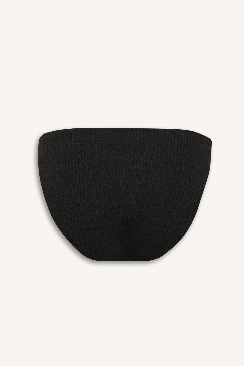 Kadın Siyah Regular Fit Bürümcük Bikini Altı