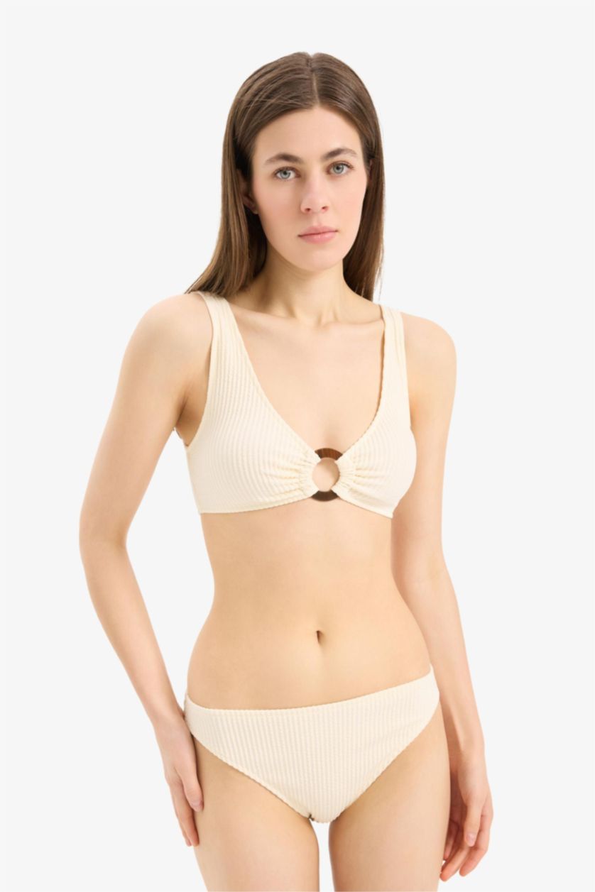 Kadın Ekru Regular Fit Bürümcük Bikini Altı