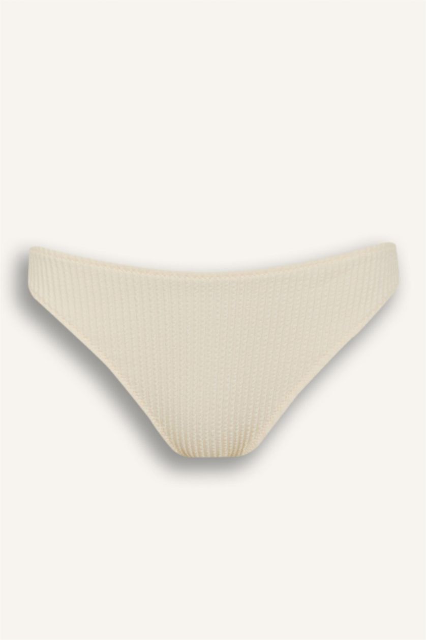 Kadın Ekru Regular Fit Bürümcük Bikini Altı