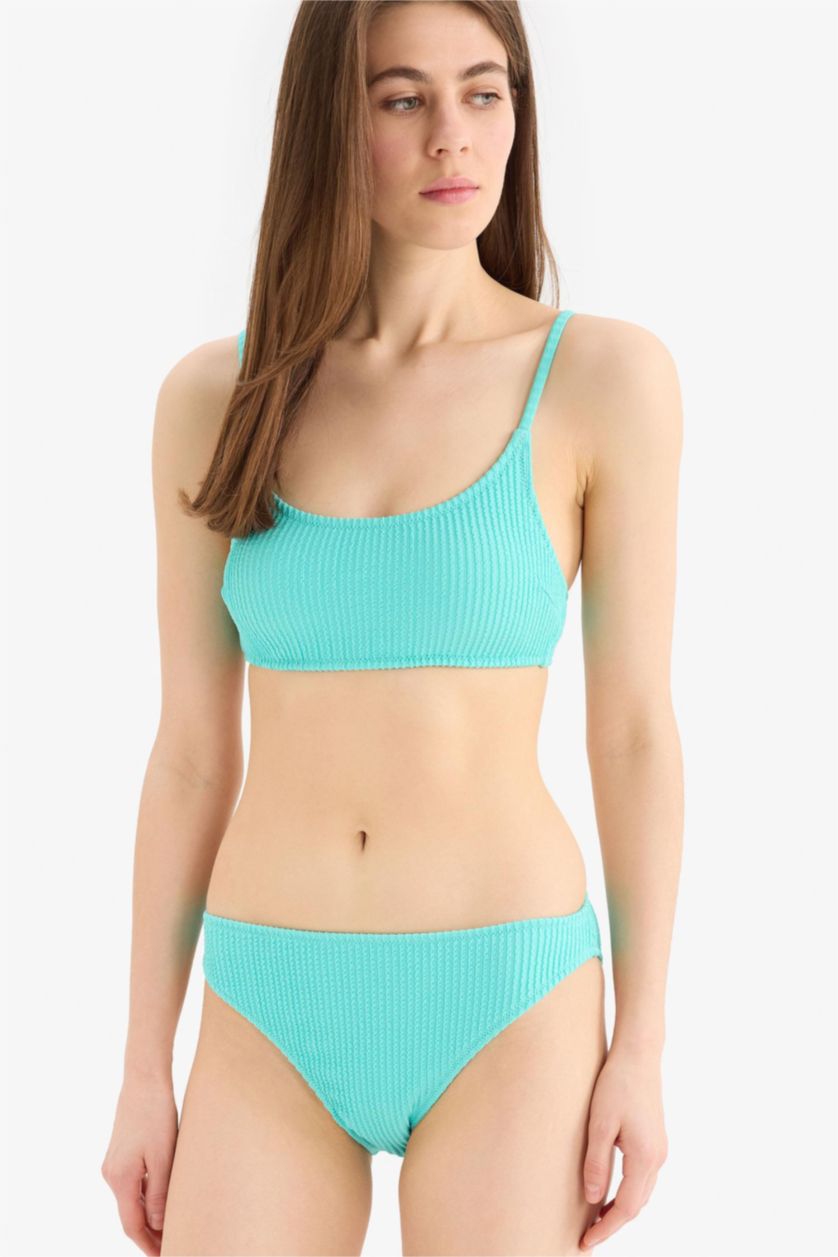 Kadın Açık Yeşil Regular Fit Bürümcük Bikini Altı