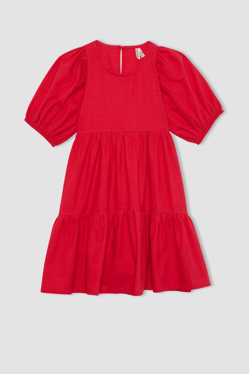 FILLES Rouge Robe rouge à Manches Courtes pour Fille