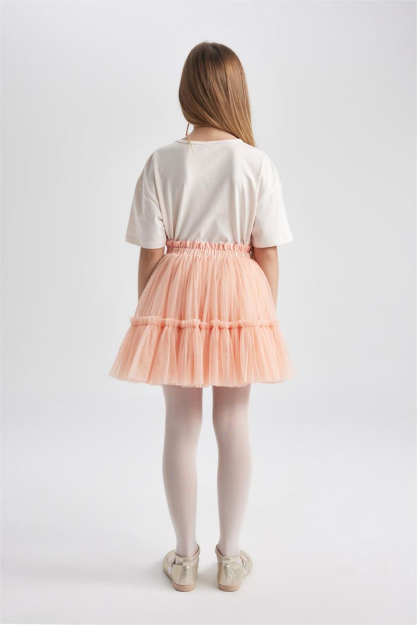 Girls & Teens Light Pink Girl Regular Fit Knitted Skirt