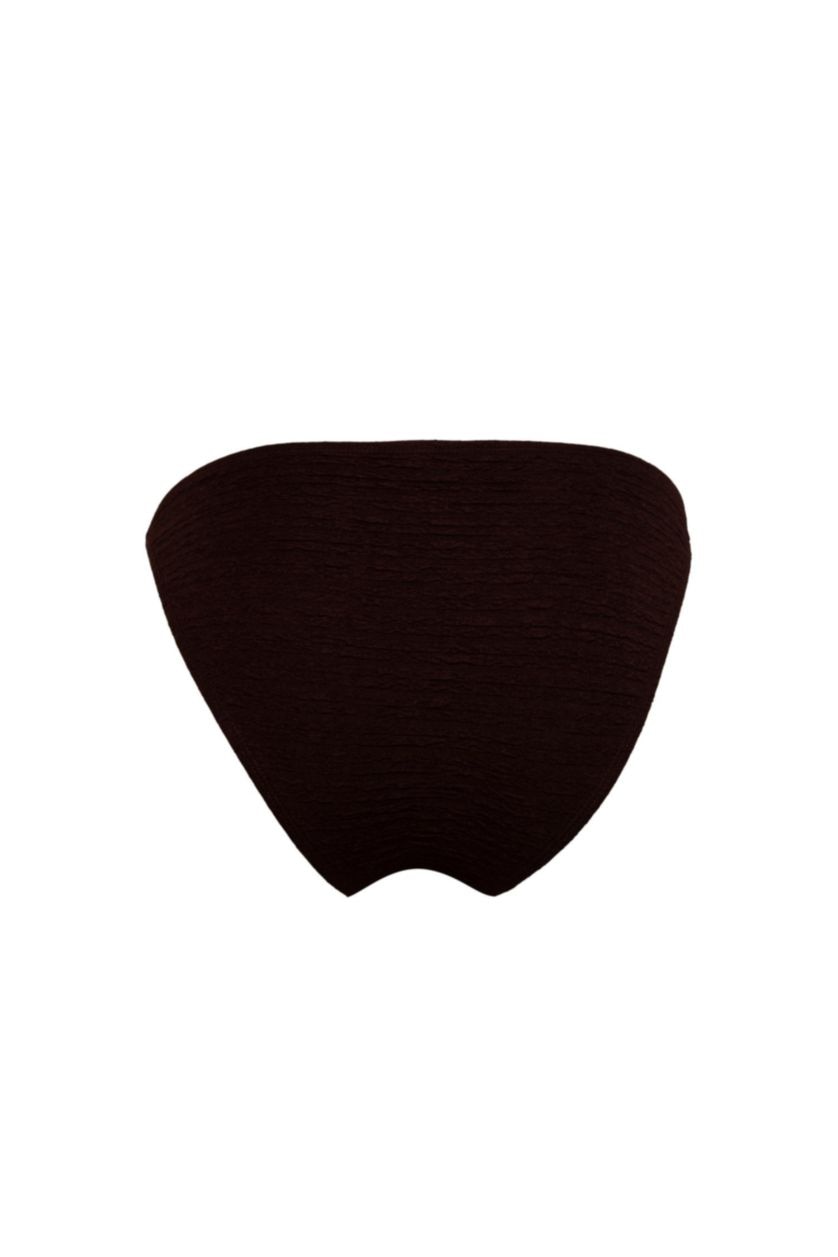 Kadın Kahve Regular Fit Krinkıl Kumaş Bikini Altı-Fall in Love