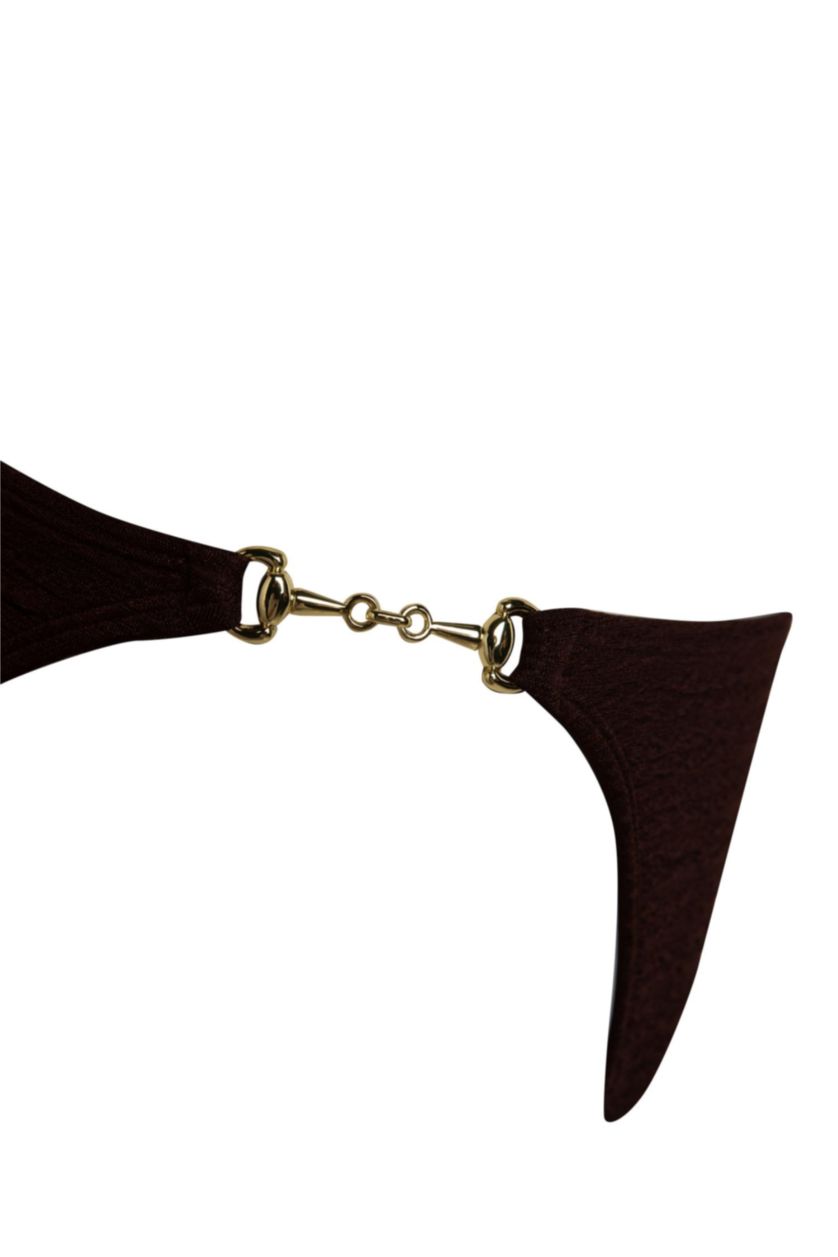 Kadın Kahve Regular Fit Krinkıl Kumaş Bikini Altı-Fall in Love