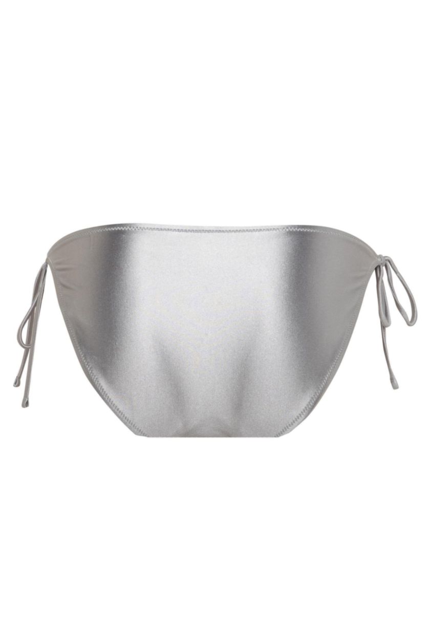 Kadın Gri Regular Fit Saten Bağcıklı Bikini Altı-Fall in Love