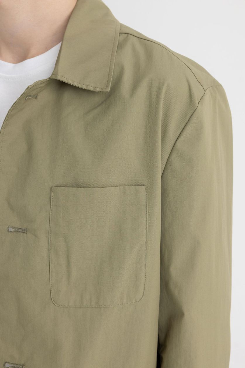 MAN Light Khaki Regular Fit Resort Neck Blazer Jacket