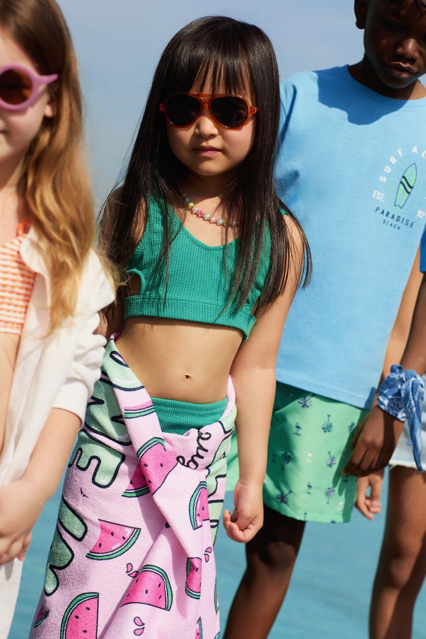 GIRLS & TEENS Green 2 piece Woven Bikini