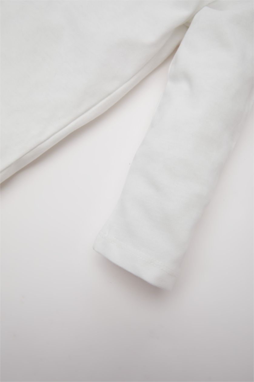 BÉBÉ GARÇON Écru T-shirt basique à col rond et manches longues pour bébé garçon