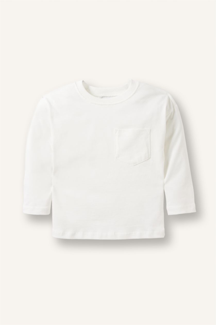 Baby Boys Ecru Regular Fit Long Sleeve T-Shirt
